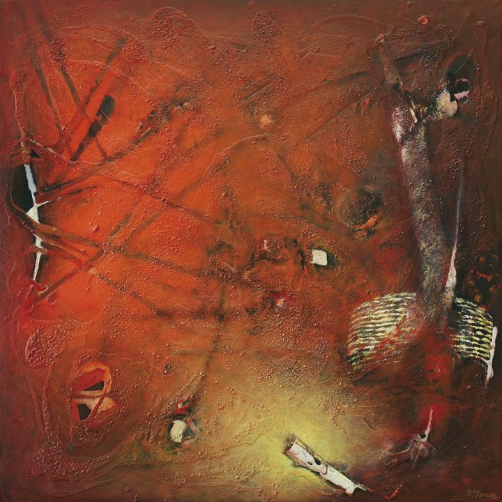 Ardientes &bull; Mixta sobre tela &bull; 60 x 60 &bull; 1999
