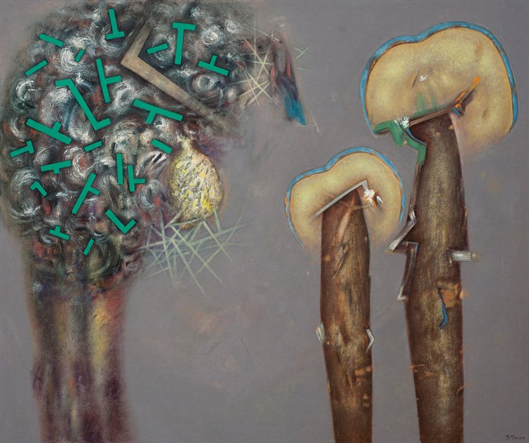 Caminando por oscuros bosques &bull; 97 x 116 &bull; Mixta sobre tela &bull; 2012
