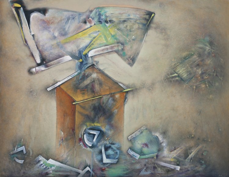 Embalaje de entusiasmos disparatados &bull; Mixta sobre tela &bull; 114 x 146 &bull; 2015
