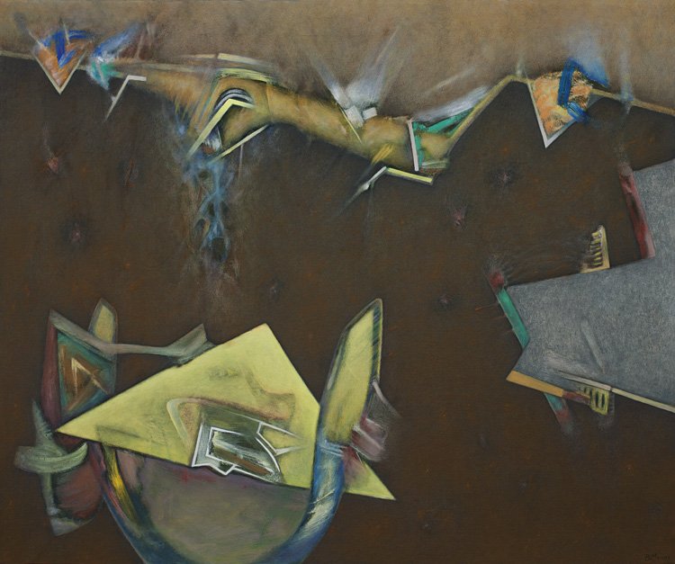 Vestigios de glorificaci&oacute;n rom&aacute;ntica &bull; Mixta sobre tela &bull; 97 x 116 &bull; 2012