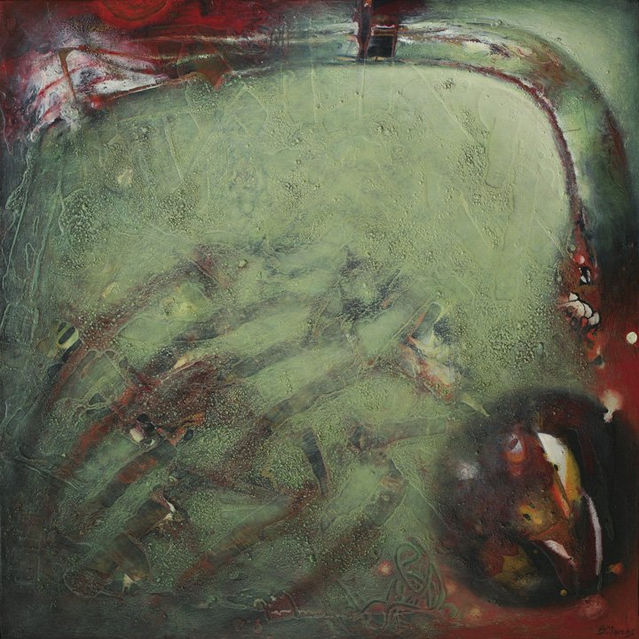 Cambio de tren a la carrera &bull; Mixta sobre tela &bull; 60 x 60 &bull; 1998